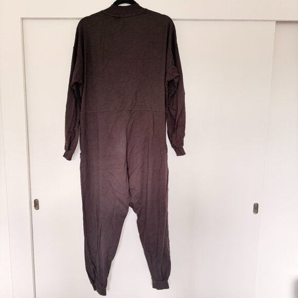 Free People Just Because Onesie cotton oversized jumpsuit in black - Picture 8 of 14